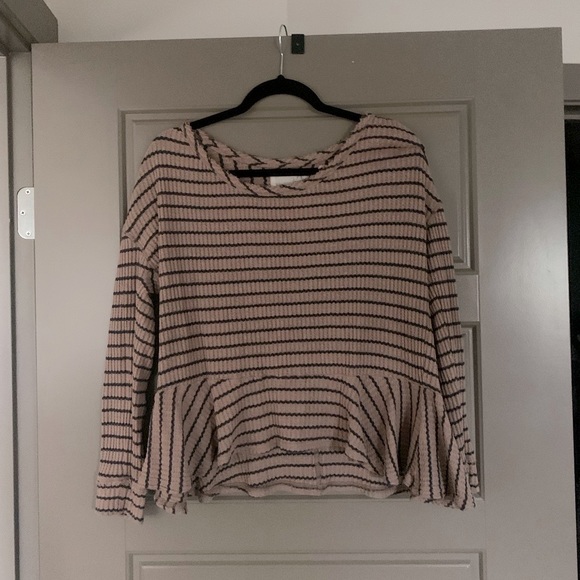 Free People Thermal Striped Peplum Top - Picture 2 of 4
